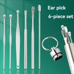 Kit limpiador oídos perro gato 6 piezas acero inoxidable