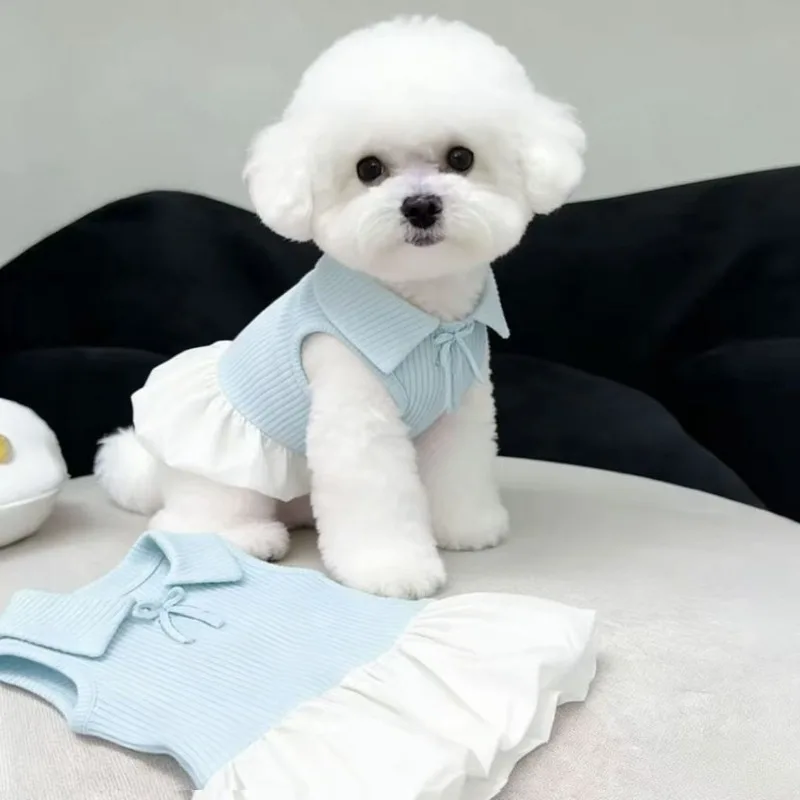 Vestido de verano estilo polo para perro pequeño