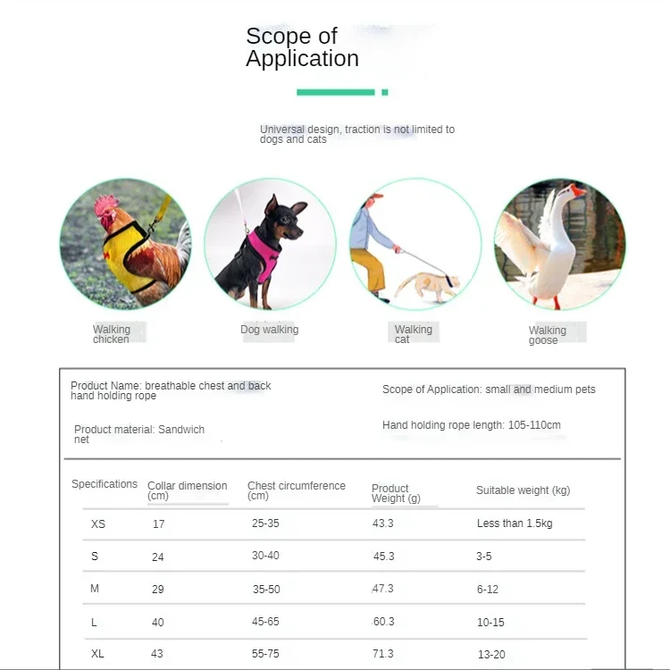 Arnés ajustable para gallinas y patos