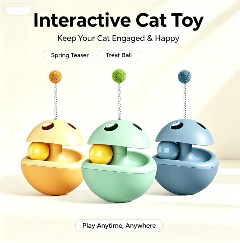 Juguete giratorio con dispensador de comida para gatos – Juegos interactivos con sisal - imagen 3