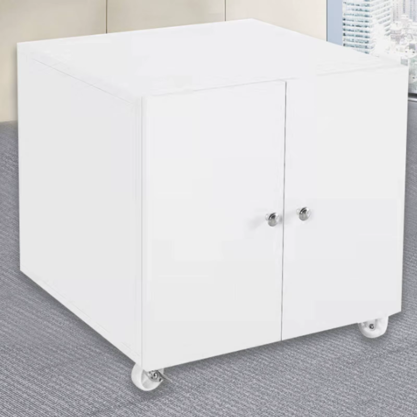 Mueble de almacenamiento metálico con puertas para gatos y perros - imagen 4