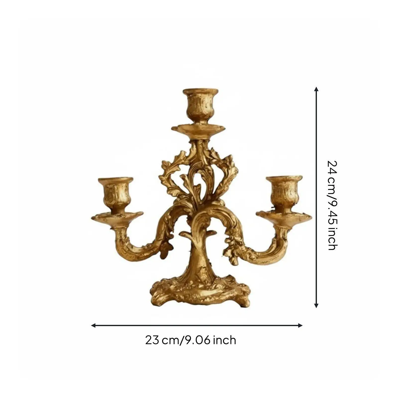 Candelabro Dorado Decorativo Estilo Barroco – Pieza Vintage para Hogar