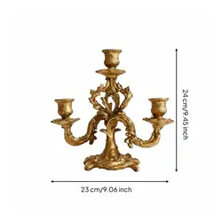Candelabro Dorado Decorativo Estilo Barroco – Pieza Vintage para Hogar