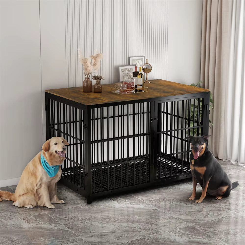 Jaula para perros XXL resistente, mueble tipo mesa auxiliar con bandeja - imagen 2