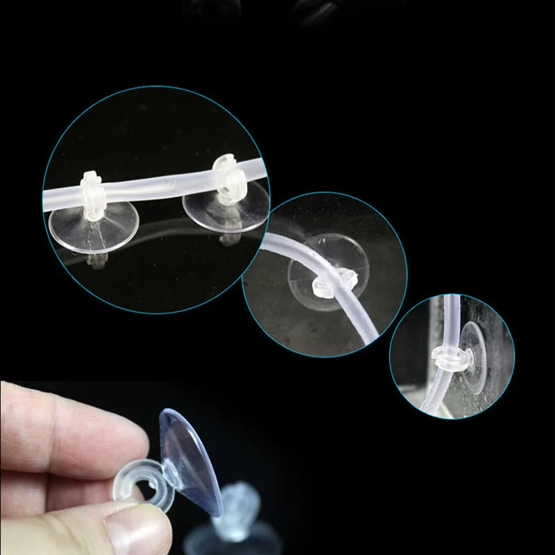 Soporte de ventosa acuario para tubo aire y cable