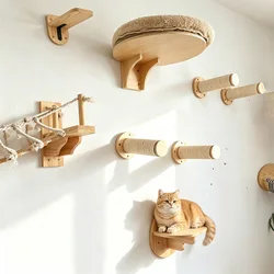 Árbol y torre pared para gatos – Plataforma, hamaca y cueva interior