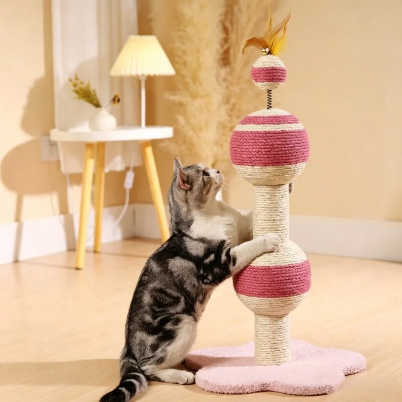 Rascador Torre Vertical de Sisal para Gatos con Bola Interactiva - imagen 3