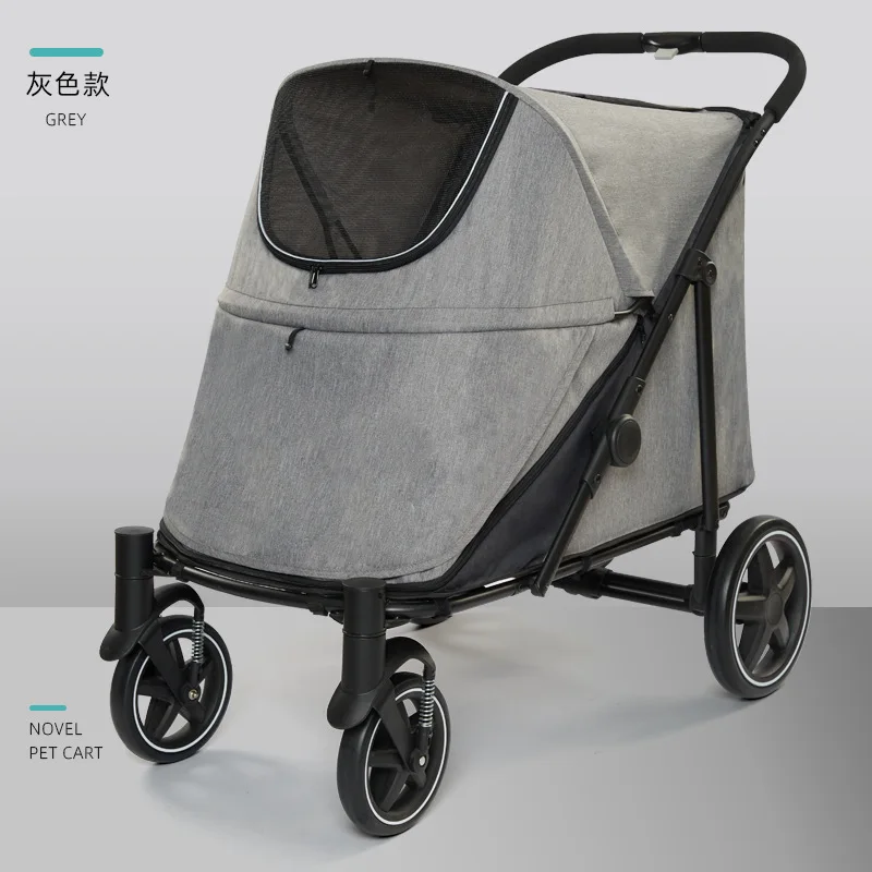 Carrito de paseo con ruedas para perros y gatos medianos y grandes