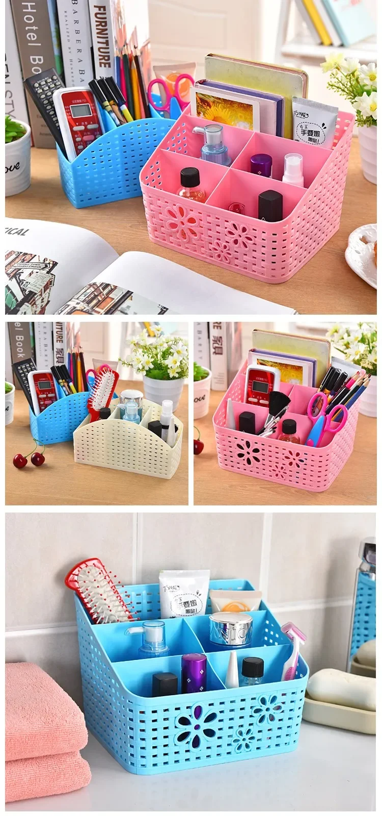 Set de organizadores de plástico multicolores
