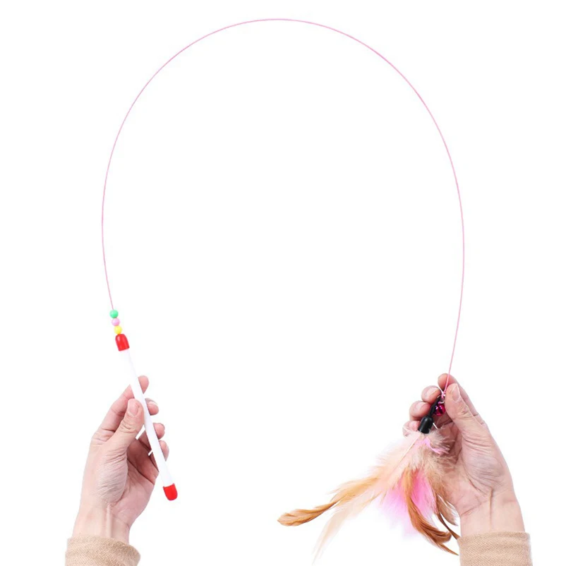 Varitas interactivas con plumas para gatos y juguetes de perros