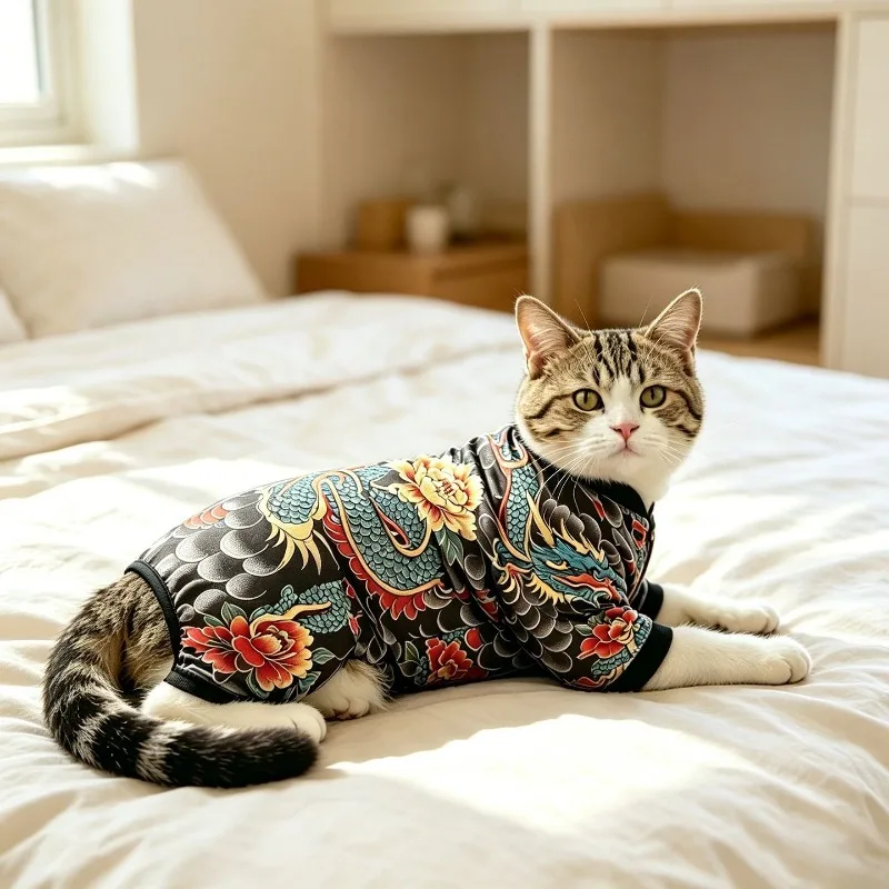 Ropa para gatos con diseño de tatuaje: elegante unisex todo el año