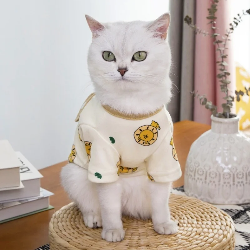 Chaleco perro pequeño y gato con capucha – Chaqueta estampada otoñal - imagen 5