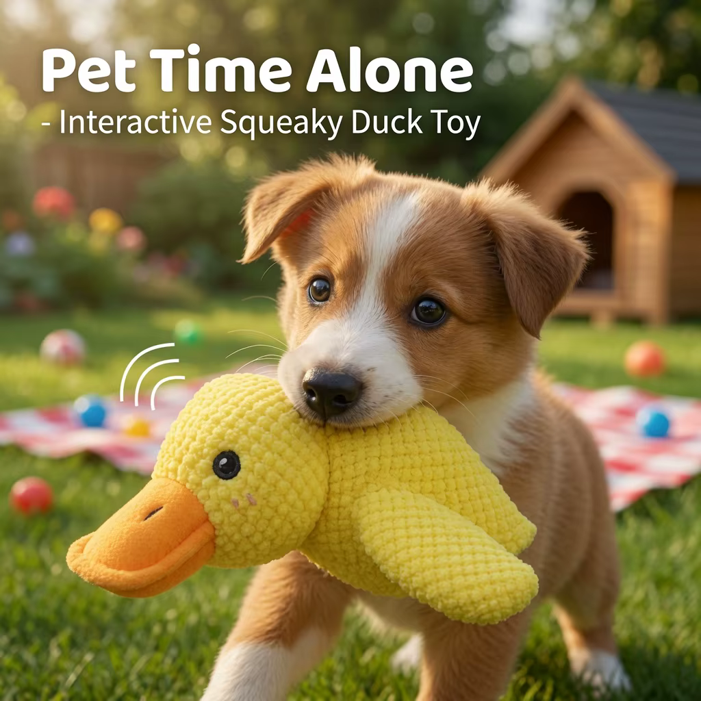 Juguete de peluche patito para perros y gatos, resistente a mordiscos - imagen 4