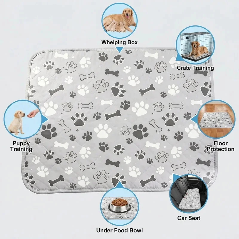 Alfombrilla de Entrenamiento Impermeable y Lavable para Cachorros y Gatitos - imagen 4