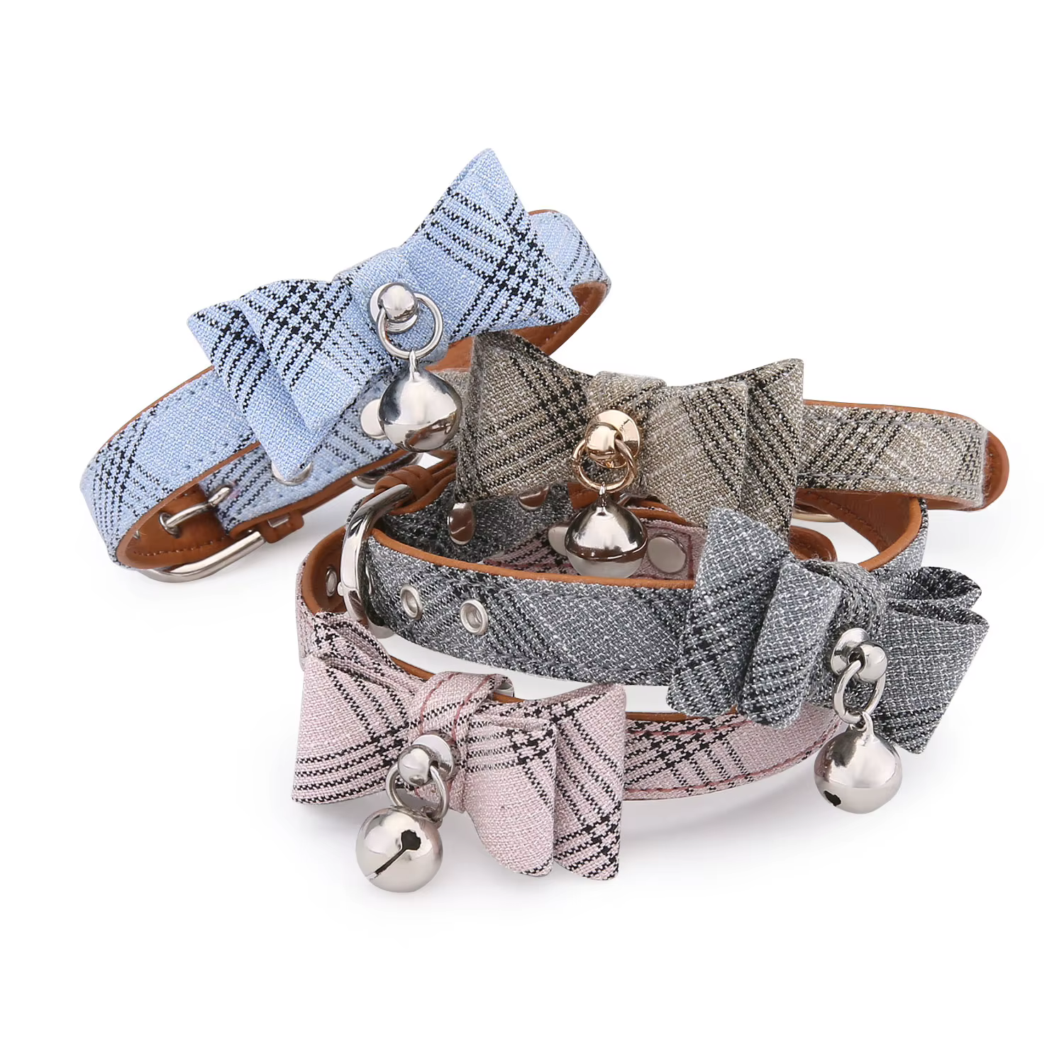 Collar ajustable de cuero PU para gatos pequeños