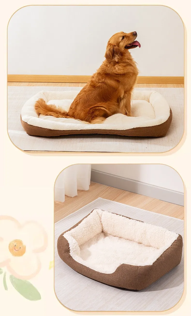 Vista superior de cama acolchada para mascotas