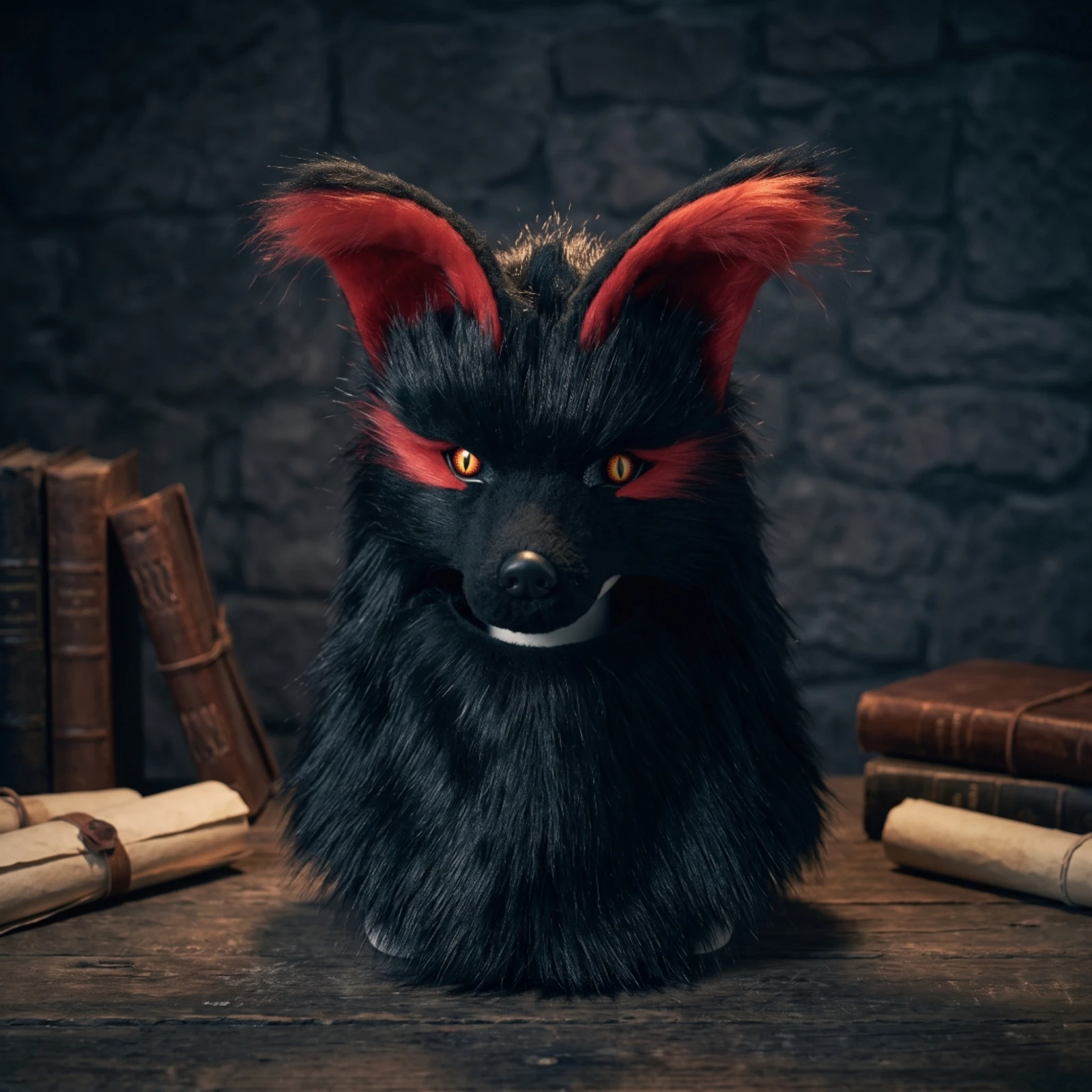 Máscara de lobo de pelo para disfraz de perro - imagen 4