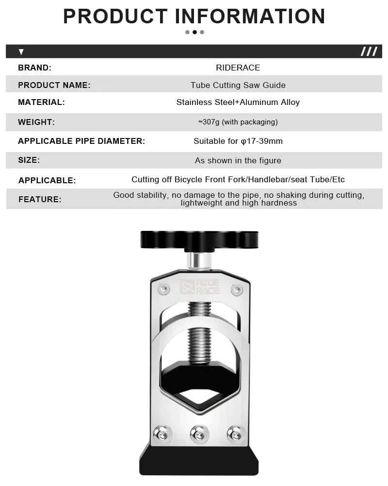 Cortador de manillares riderace para tubos de dirección