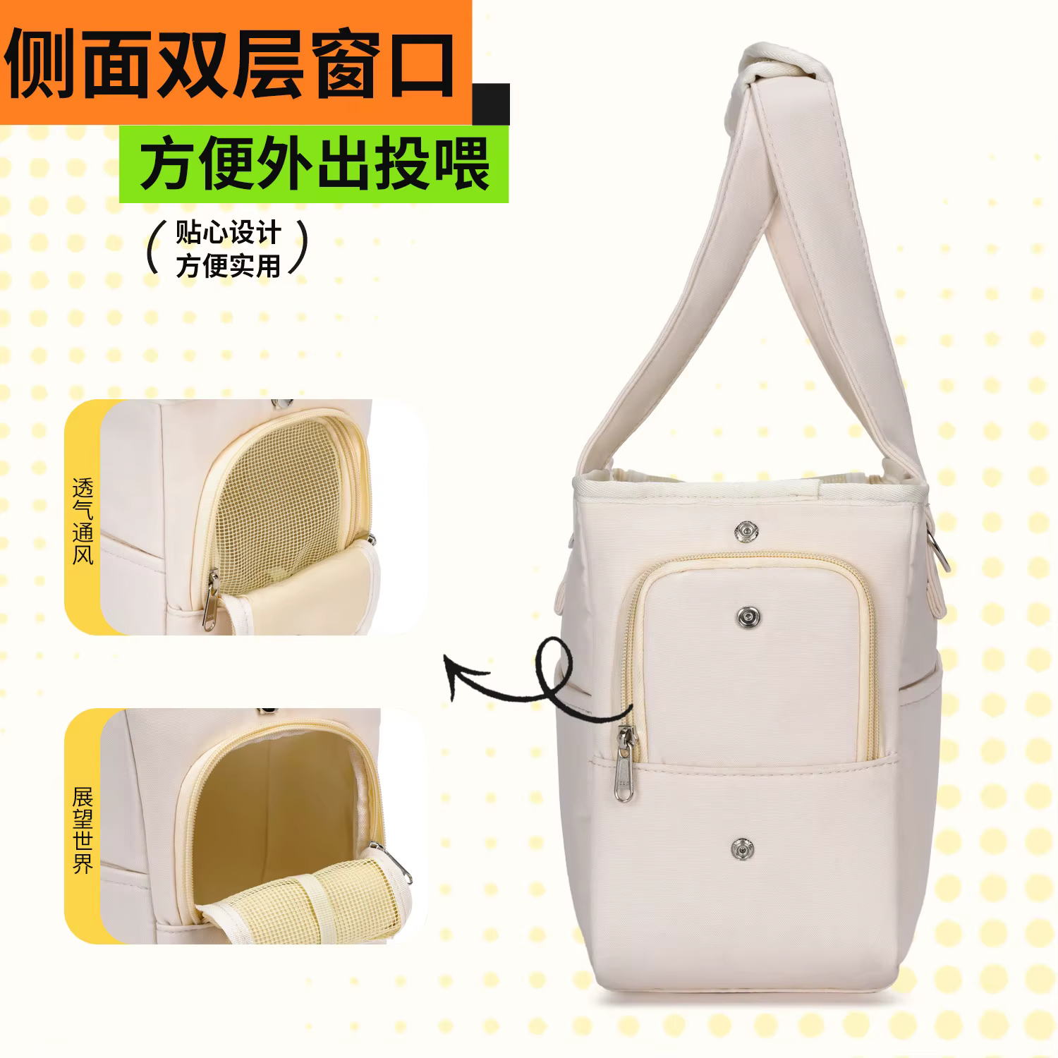 Bolsa de transporte bandolera para mascotas: perros pequeños y gatos - imagen 2