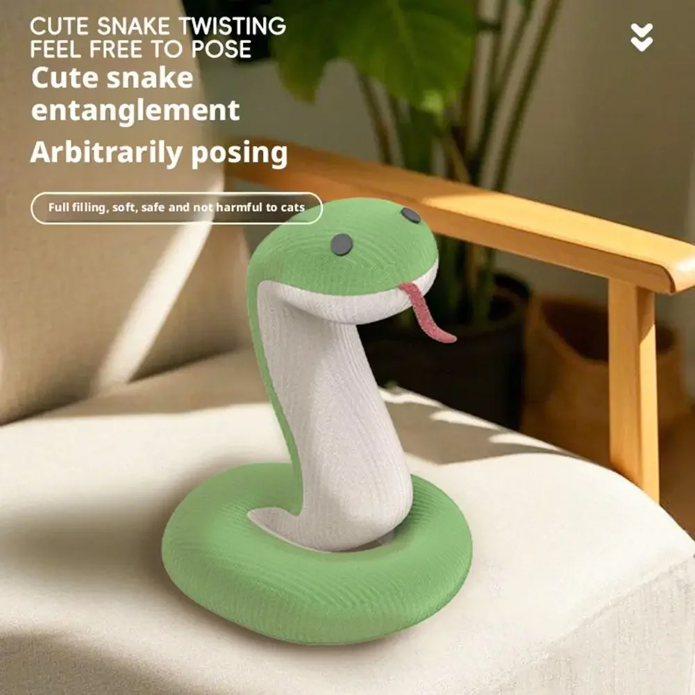Juguete serpiente de peluche con papel arrugado para gatos y perros - imagen 3