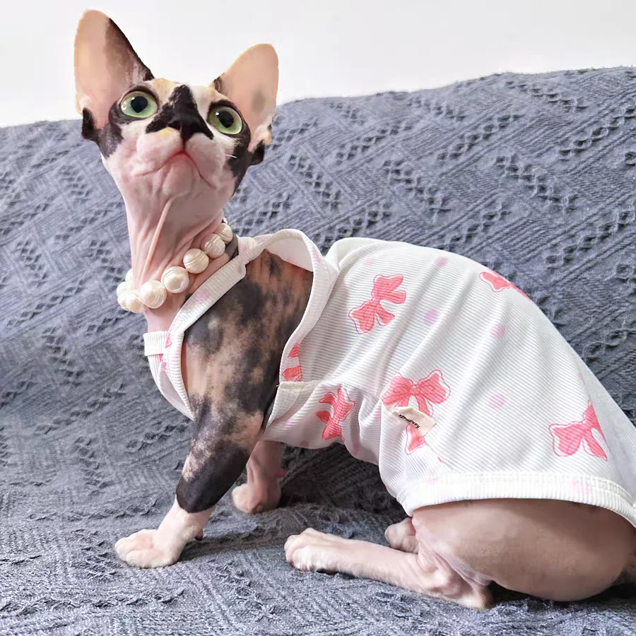 Chaleco refrescante rosa para gatos Sphynx: camiseta sin pelo - imagen 5