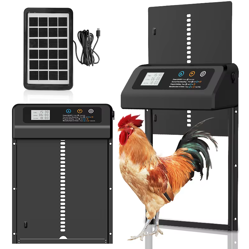 Puerta automática solar para gallinero con temporizador y control - imagen 3