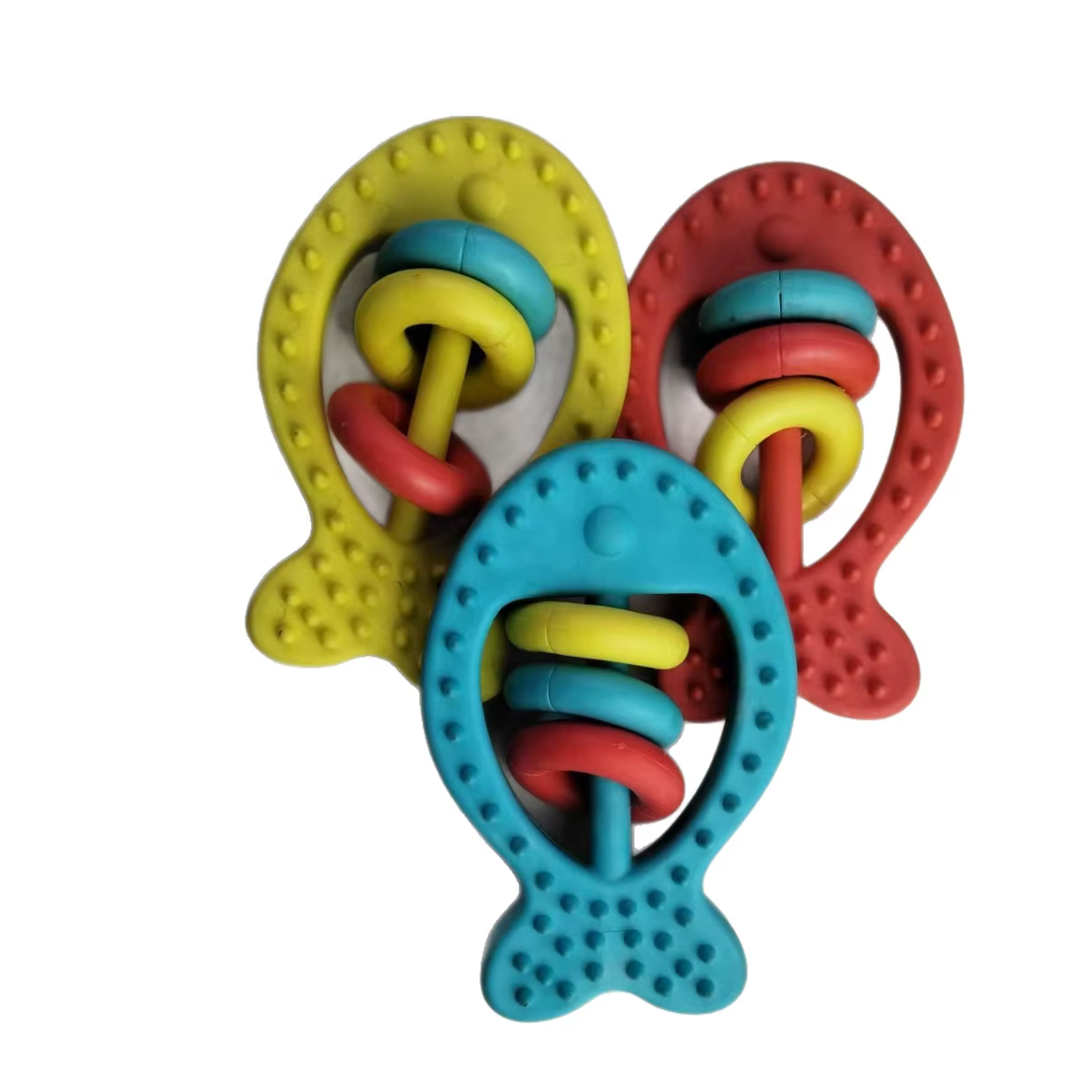 Juguete masticable de goma con pez colorido para gatos y perros - imagen 4