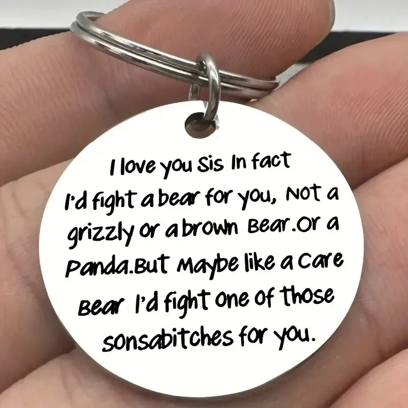Llavero oso para hermanas, símbolo de fuerza, regalo para gatos y perros - imagen 3