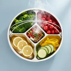 Plato de vaporización para cocinar al vapor comida de gato y perro