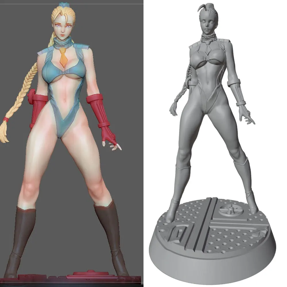 Detalle del kit de resina gris impreso en 3D
