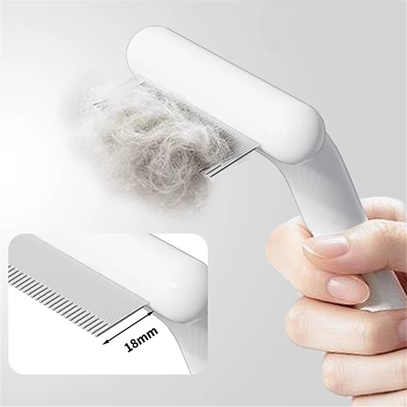Peine y cepillo para perros y gatos: acero inox masaje - imagen 4