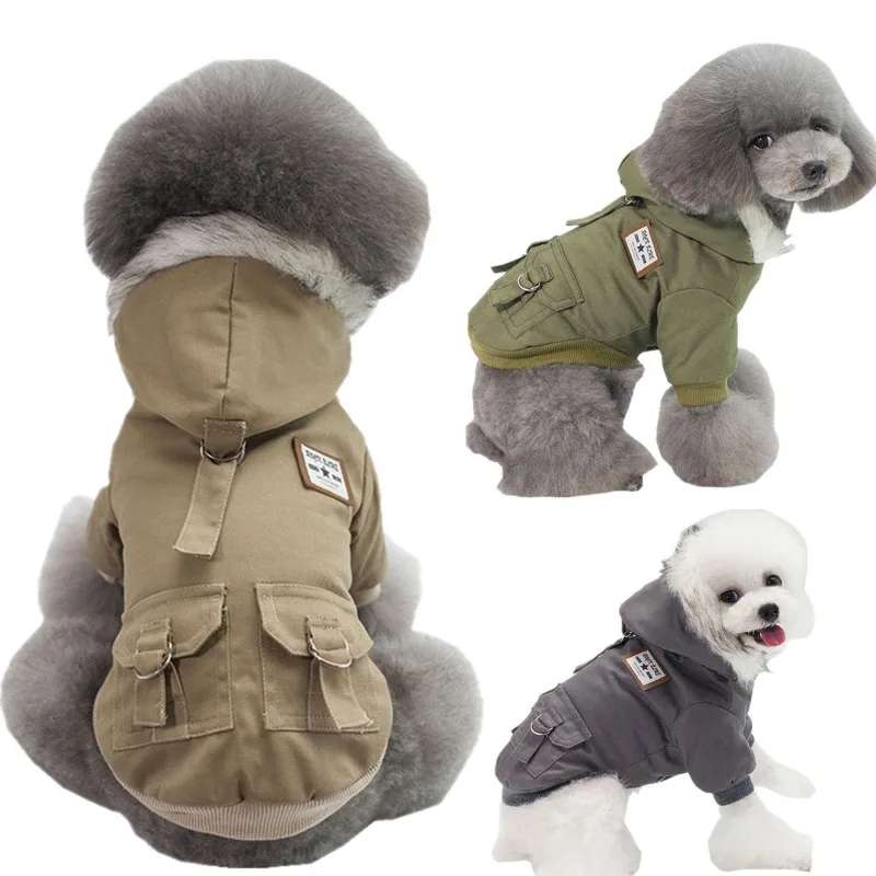 Chaqueta perro capucha forro algodón - ropa cálida invierno - imagen 3