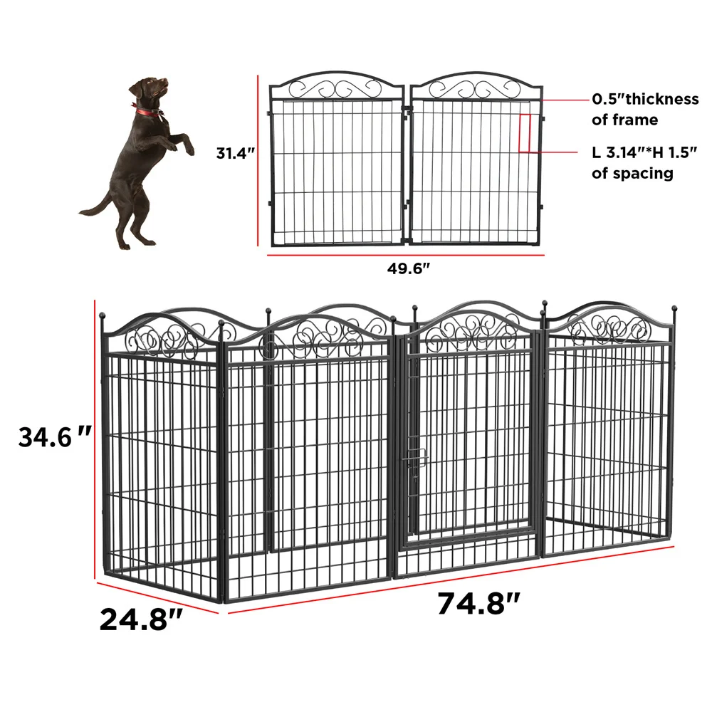 Corral para perros resistente con jaula metálica y puerta