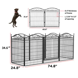 Corral para perros resistente con jaula metálica y puerta