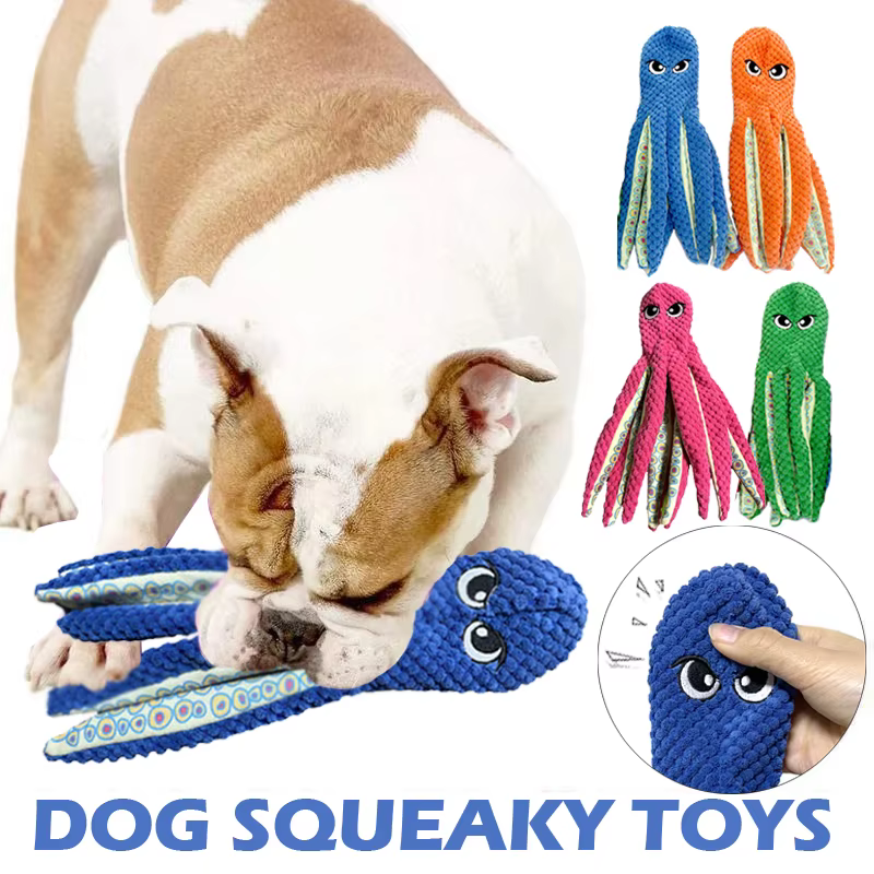 Juguete Peluche Octopus para Perros – Mordedor Interactivo con Sonido