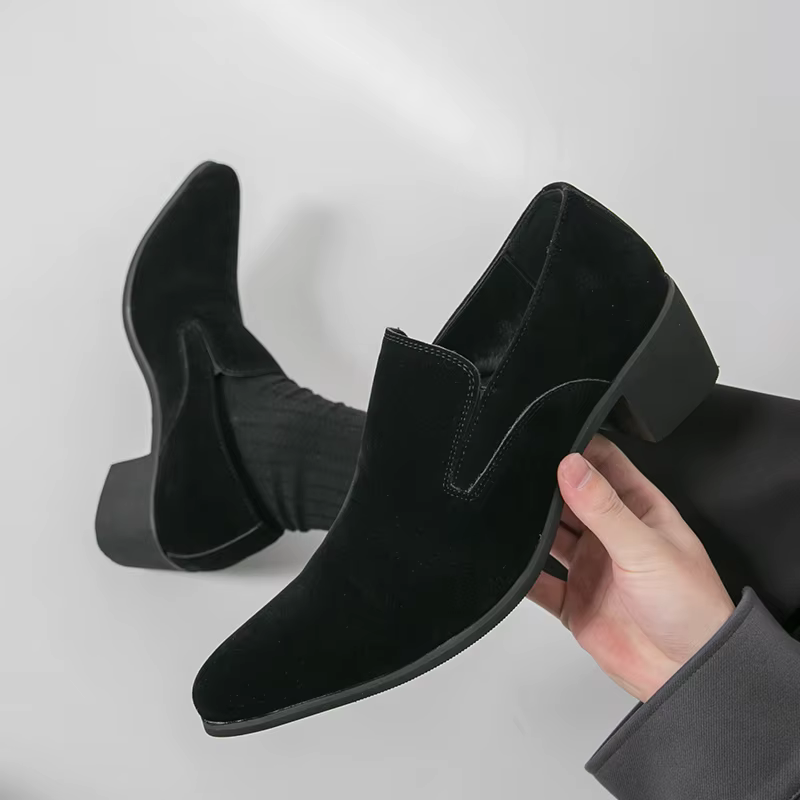 Mocasines de cuero para hombre con plataforma y tacón alto - imagen 3