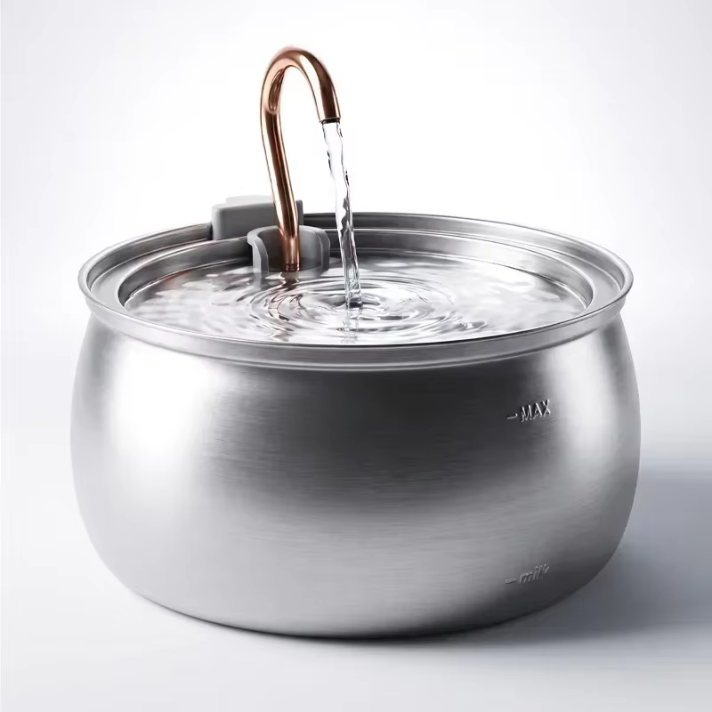 Fuente agua acero inoxidable para gatos y perros USB - imagen 5