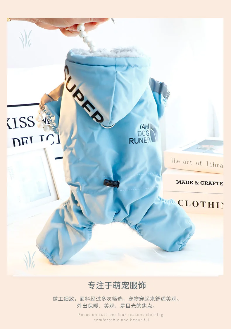 Jersey de punto azul para perro pequeño