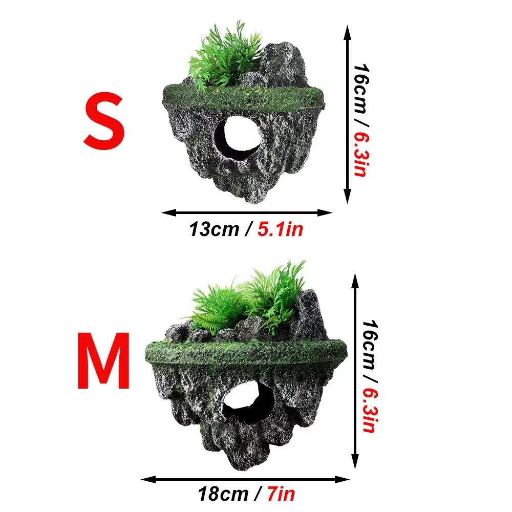 Planta simulada integrada en la roca flotante
