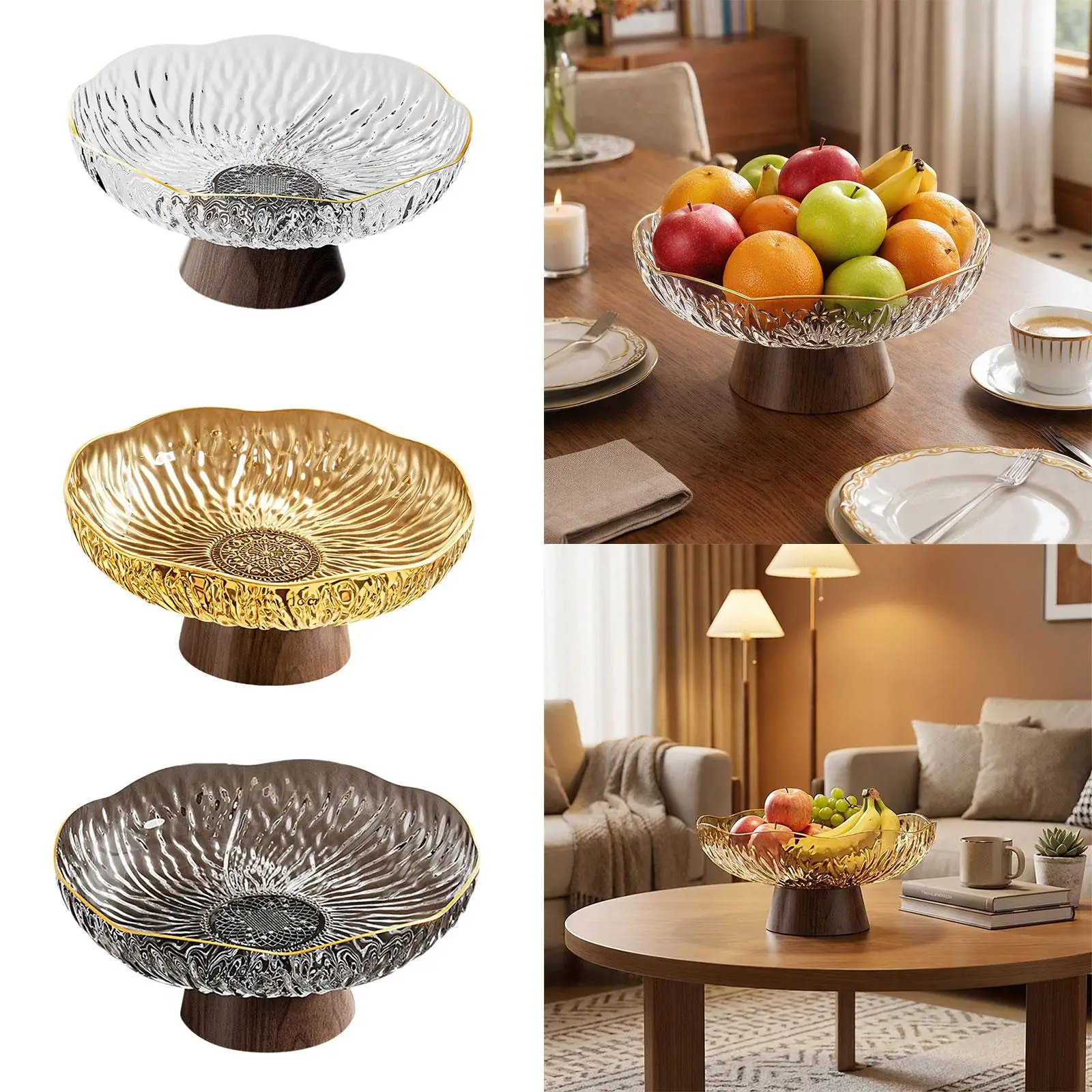 Centro de mesa con frutero de pedestal