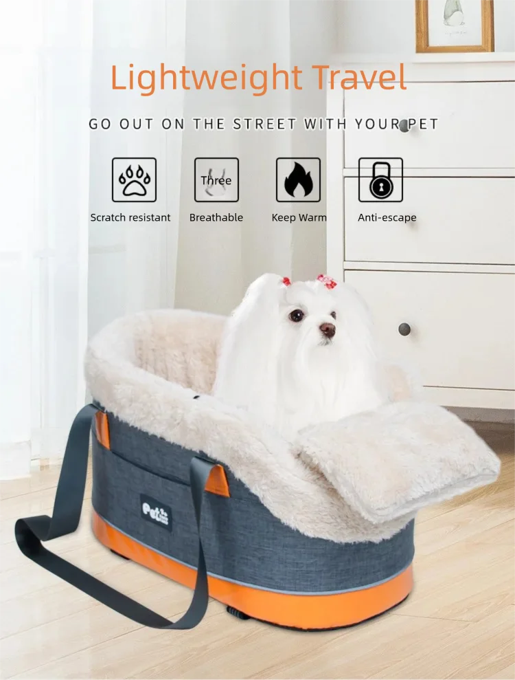 Asiento portátil para mascota en el coche
