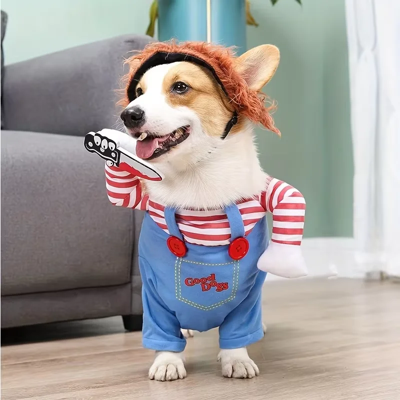Disfraz Chucky para Perro – Peluca de Halloween para Perros Medianos - imagen 3