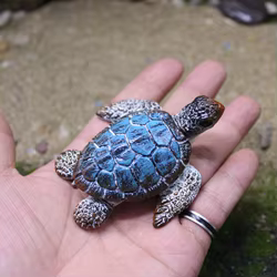 Figura mini de tortuga marina de resina para acuario y decoración