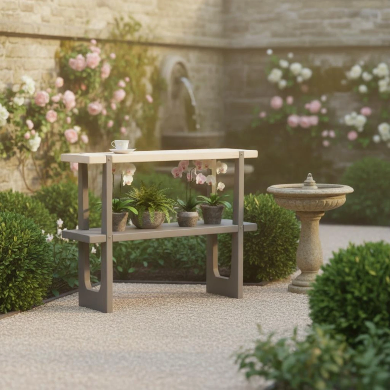 Soporte de plantas de dos niveles: montaje fácil y base estable - imagen 5