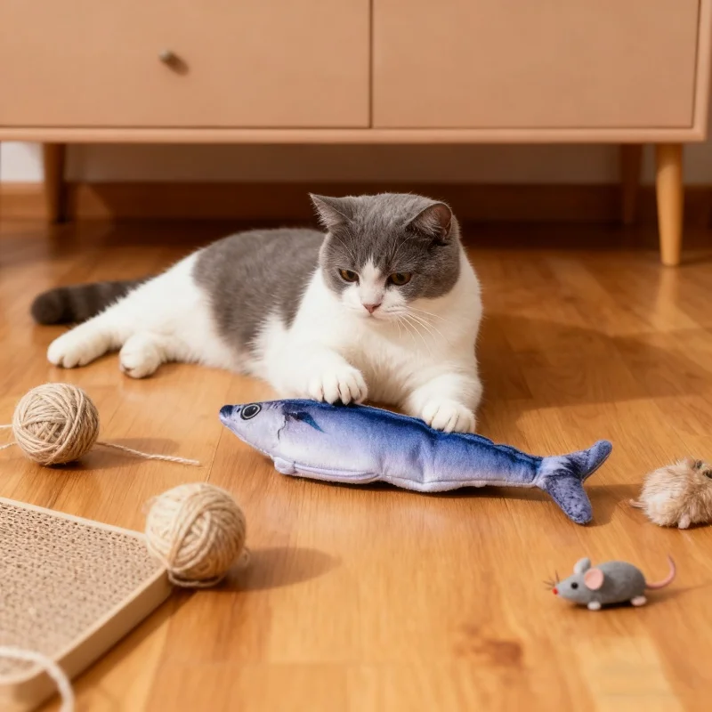 Juguete pez eléctrico con catnip para gatos: USB - imagen 5