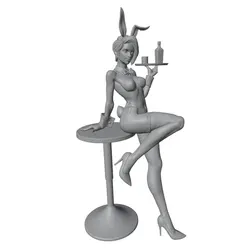 Figura de resina conejita anime 1/24 – Kit DIY sin pintar 75 mm para colección