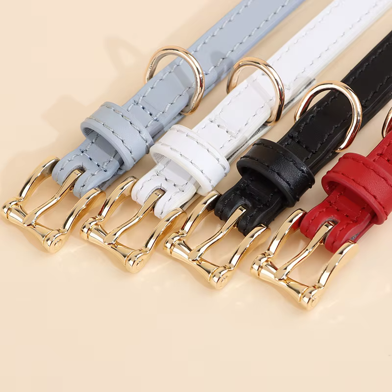 Collar perro cuero genuino antipull para perros pequeños hecho a mano - imagen 5