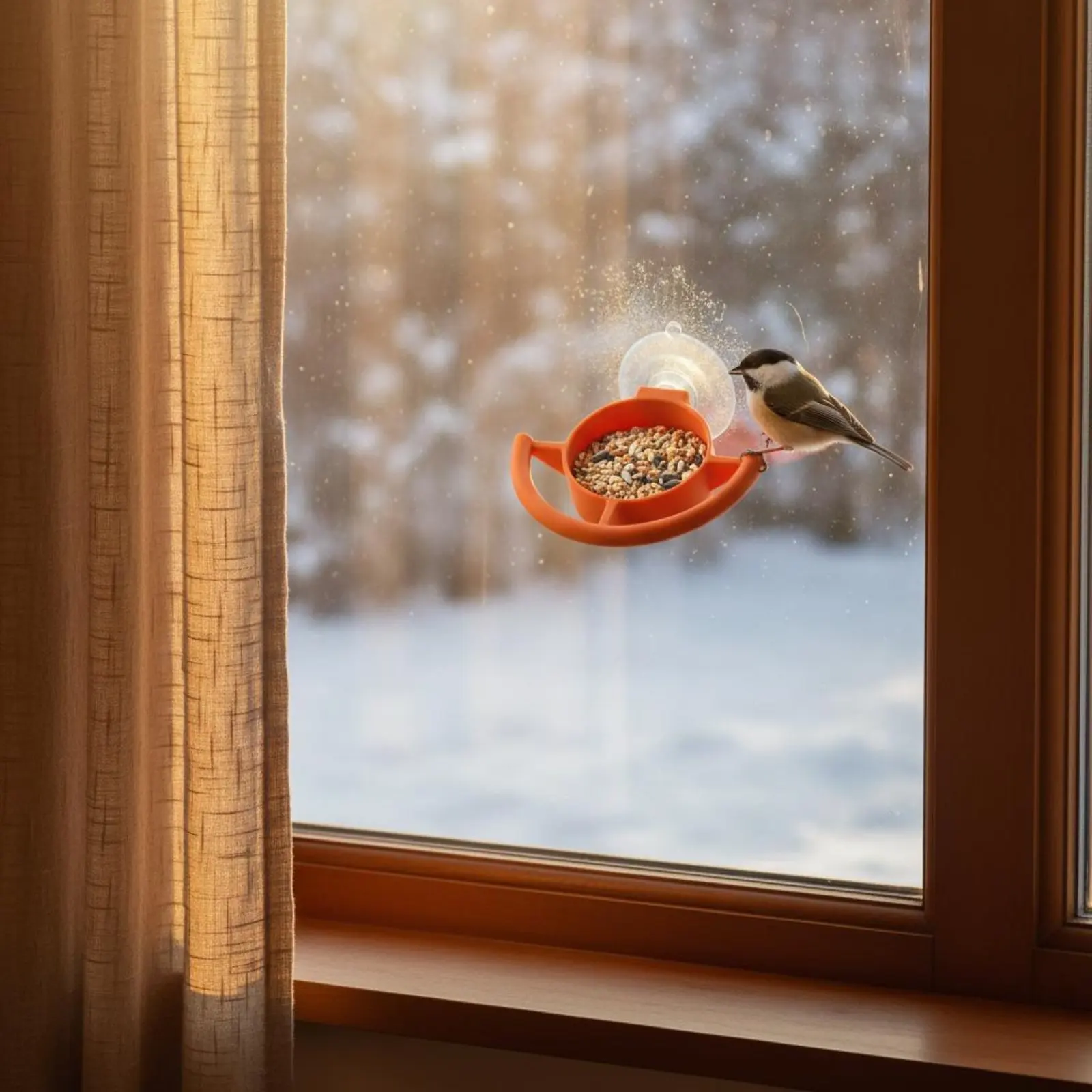 Comedero para aves con soporte de succión para ventana, fácil de limpiar - imagen 4