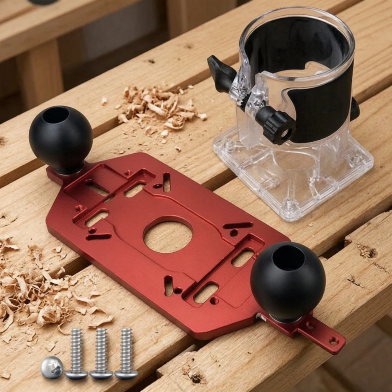 Base con asas para fresadora: soporte estable para trabajar madera