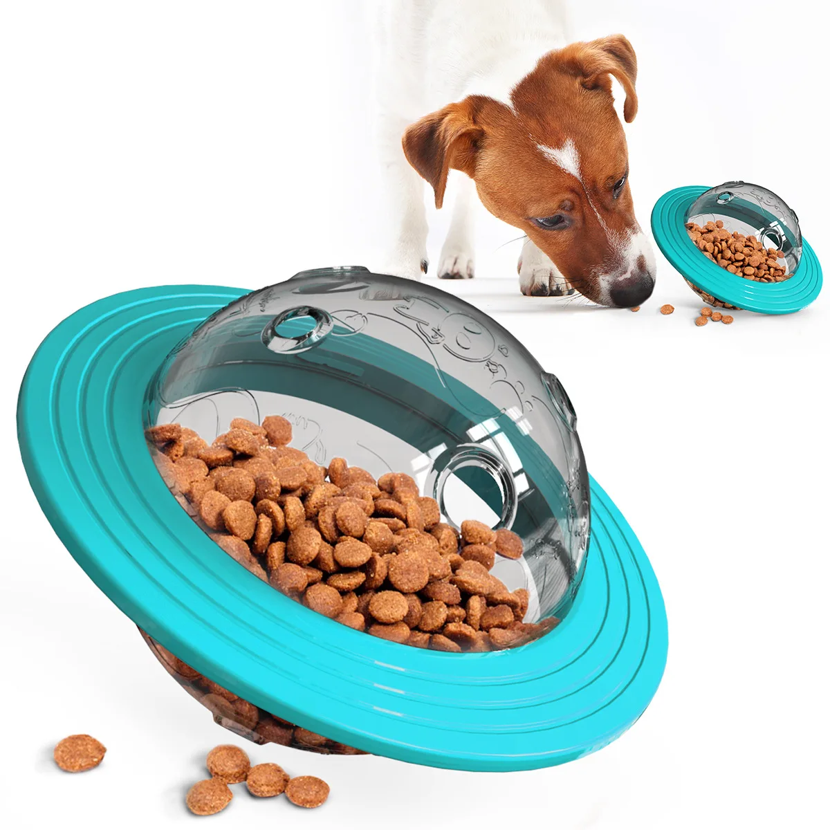 Juguete masticable interactivo para perros: disco volador y comida - imagen 2